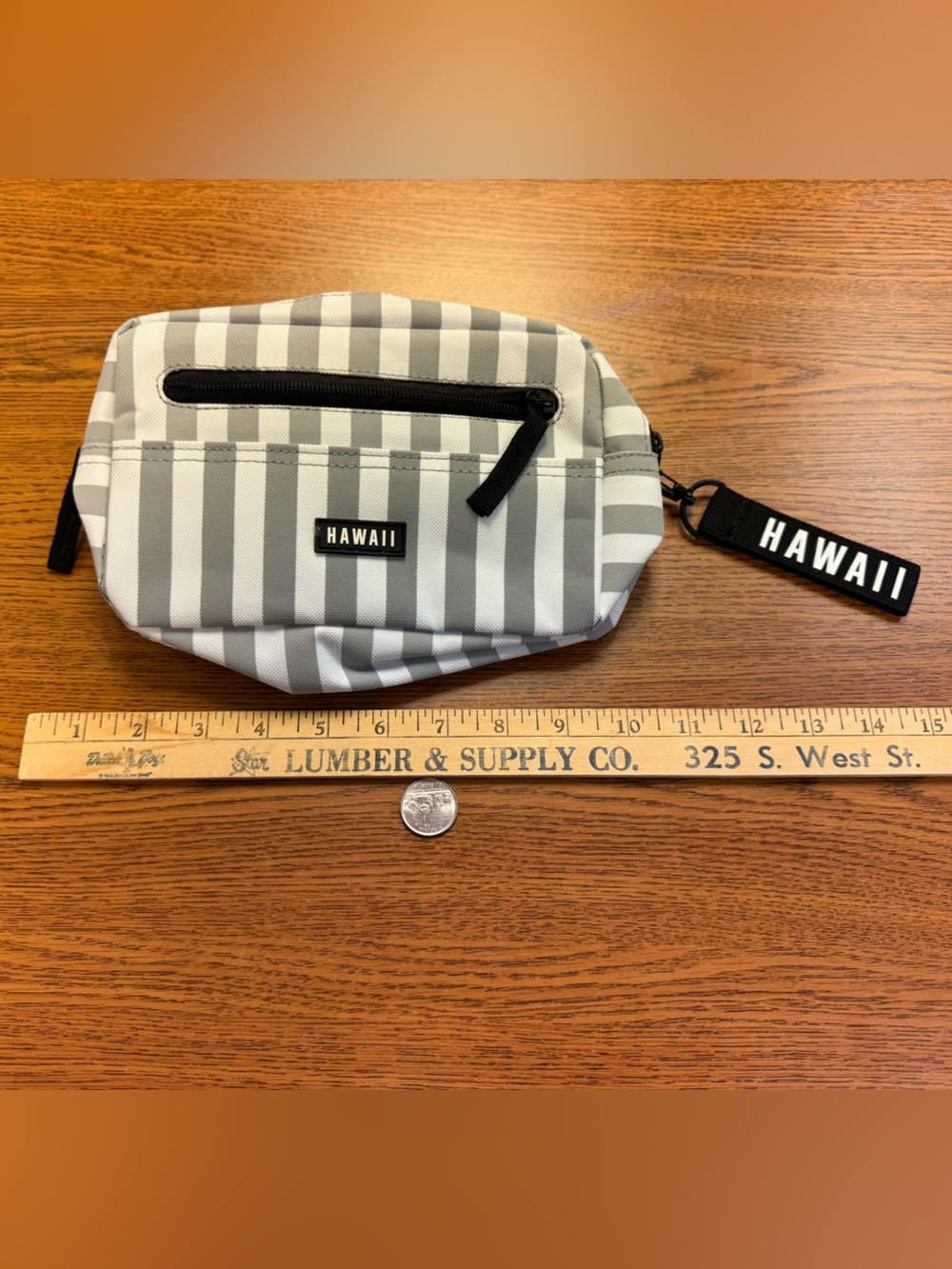 Gray & White Stripe Crossbody bag